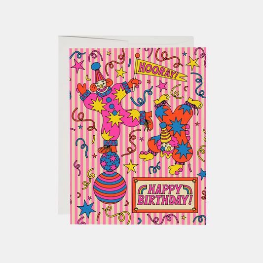 Happy Birthday Clowns Card