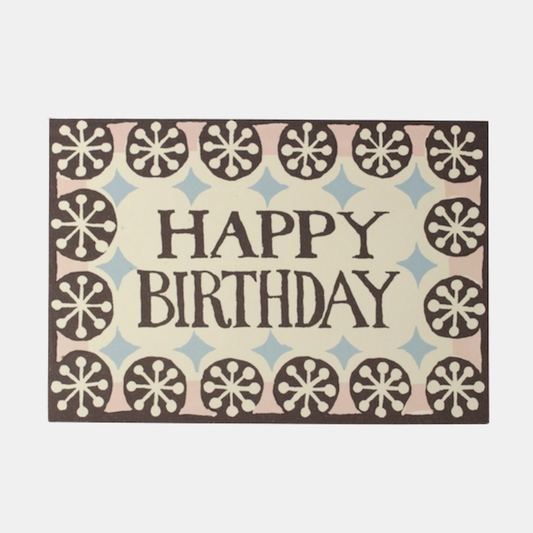 Happy Birthday Brown + Blue Geometric Card