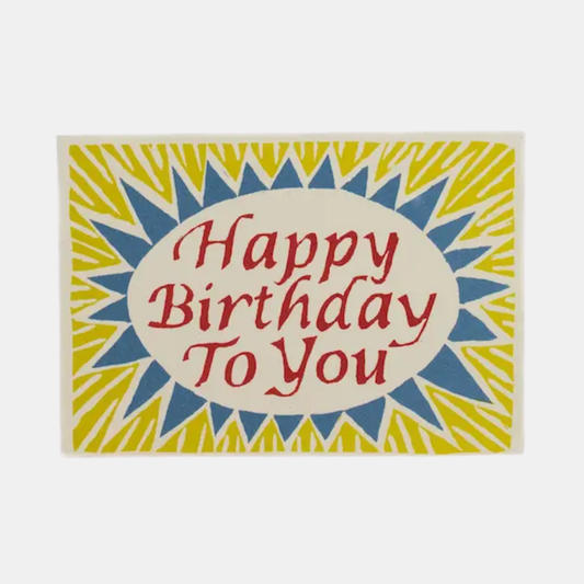 Happy Birthday Yellow Burst Card