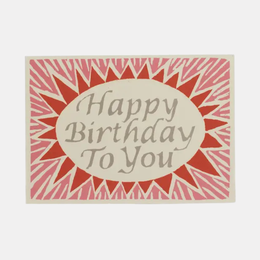 Happy Birthday Pink Burst Card