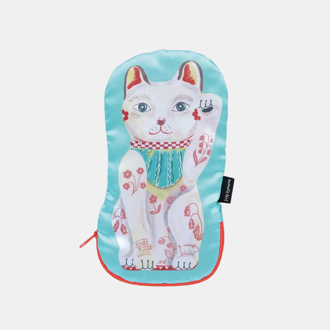 Lucky Cat Satin Pouch