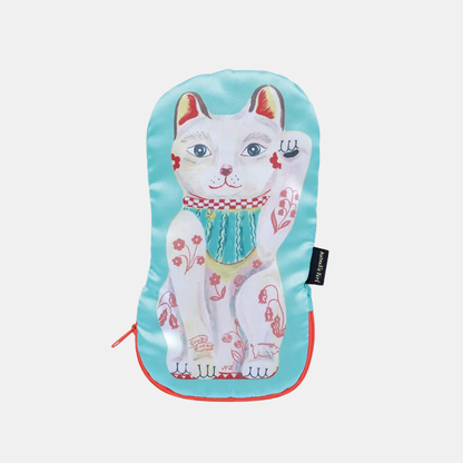 Lucky Cat Satin Pouch