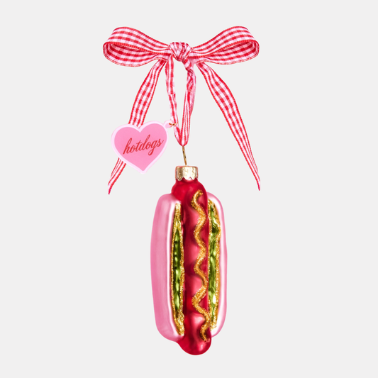 Pink Hot Dog Ornament