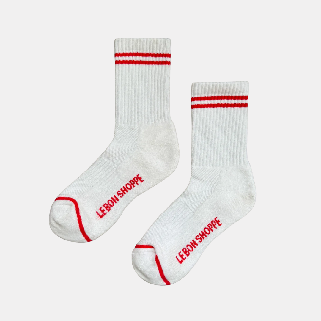 Clean White Boyfriend Socks