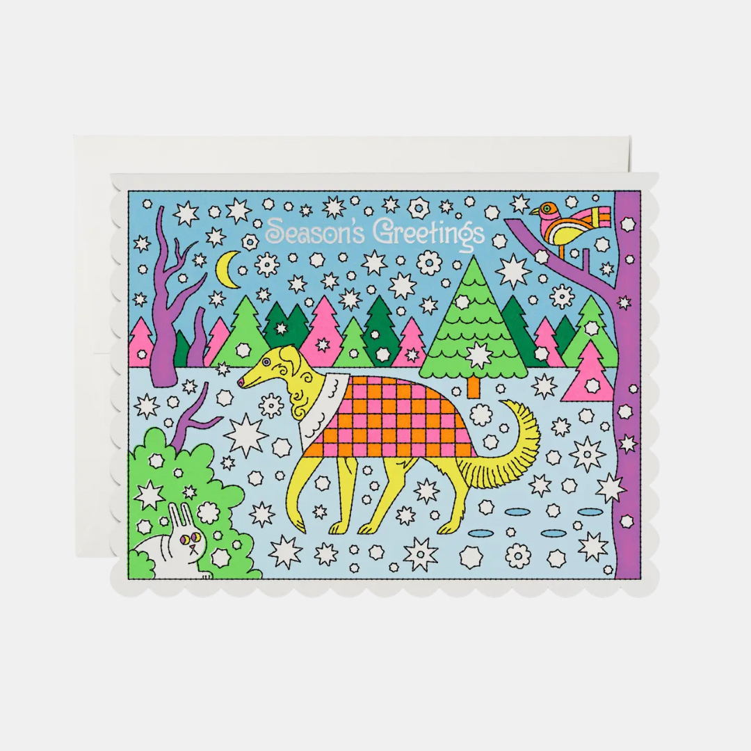 Season's Greetings Cozy Pup Card