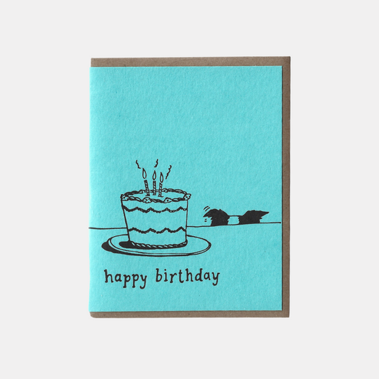 Teal Happy Birthday Pup Ears Card