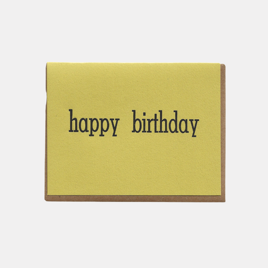 Happy Birthday Letterpress Text Card