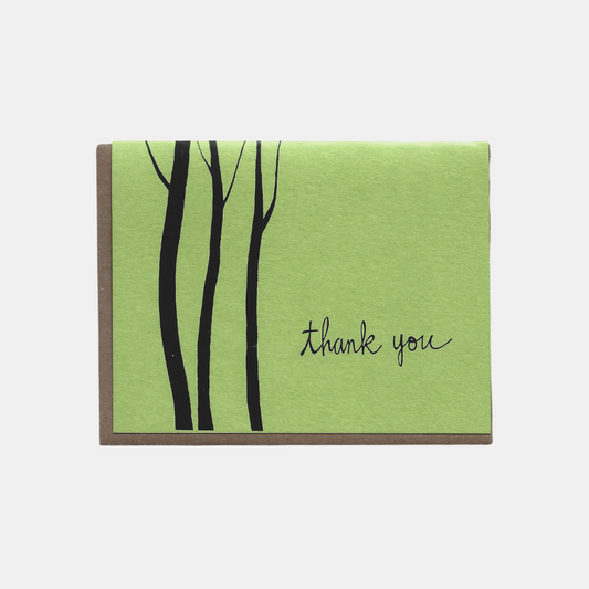 Green Thank You Trees Card