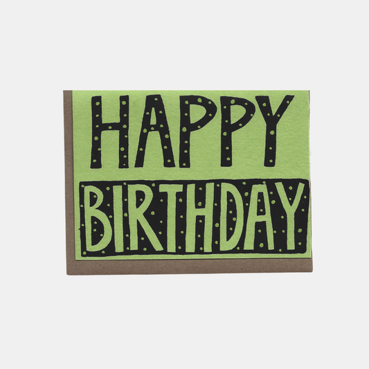 Green Happy Birthday Dots Card