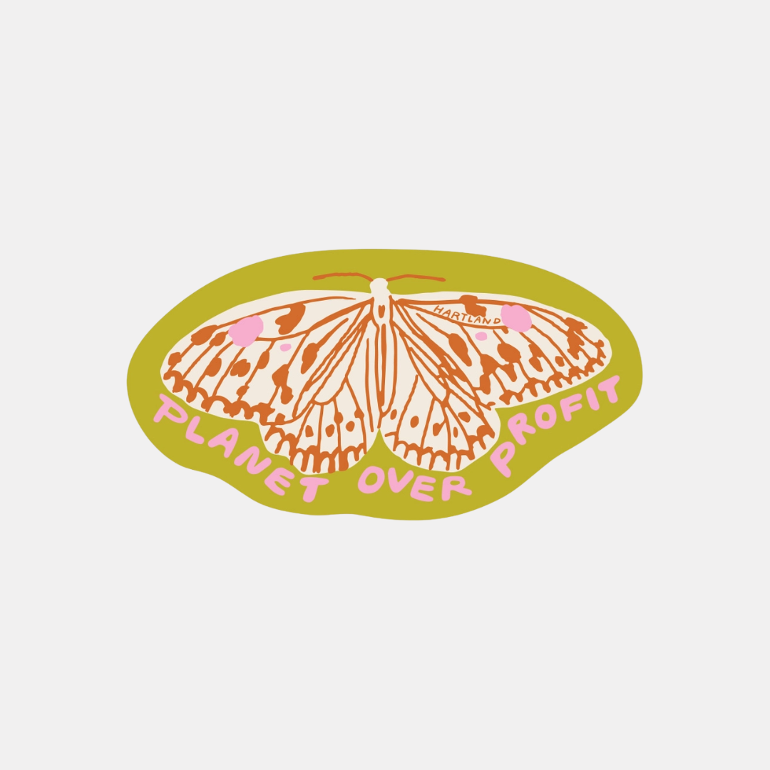Planet Over Profit Butterfly Sticker
