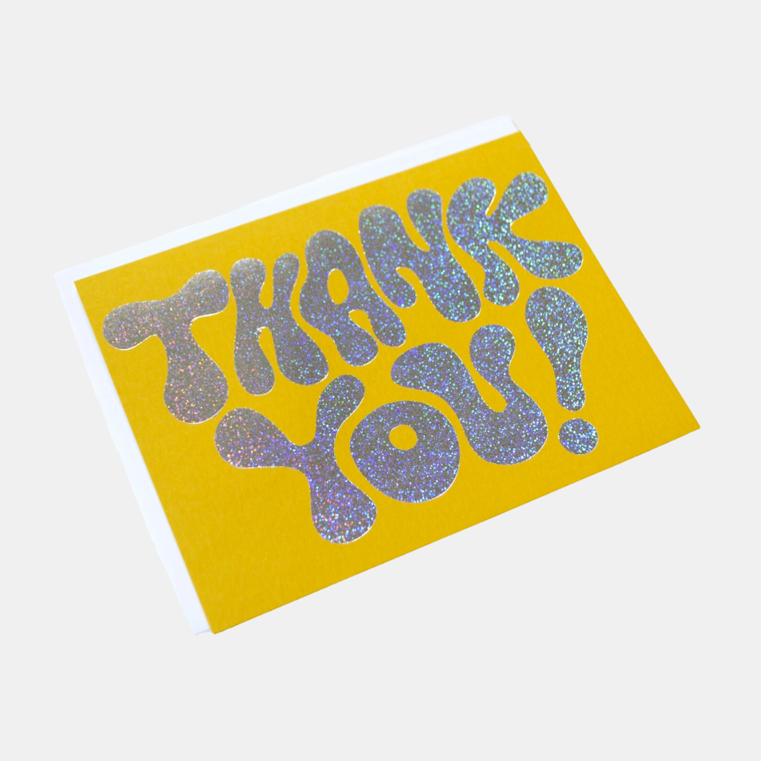 Glitter Hologram Thank You Card
