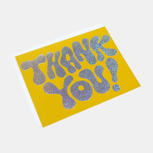 Glitter Hologram Thank You Card