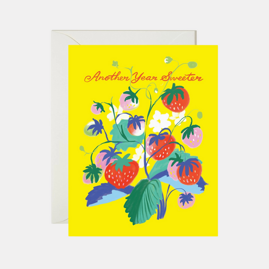 Another Year Sweeter Strawberry Birthday Card