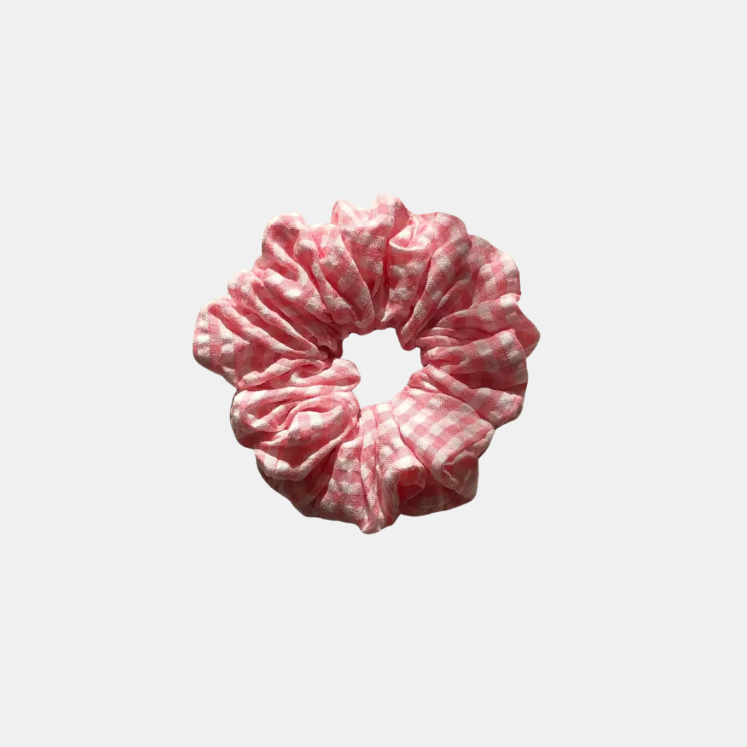 Peach Gingham Scrunchie
