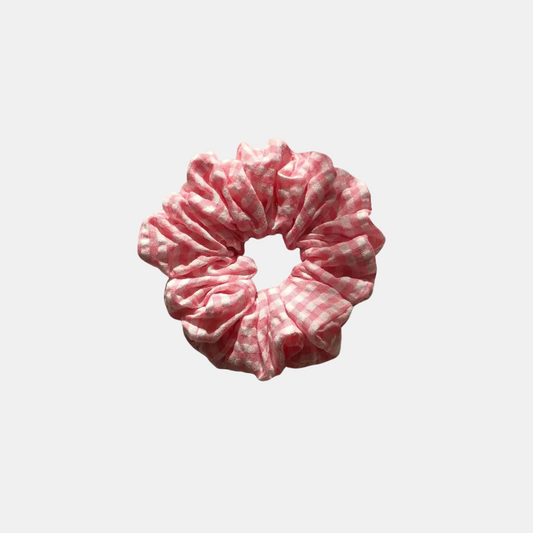 Peach Gingham Scrunchie