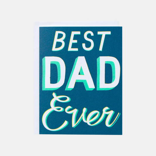 Best Dad Ever Blue Lettering Card