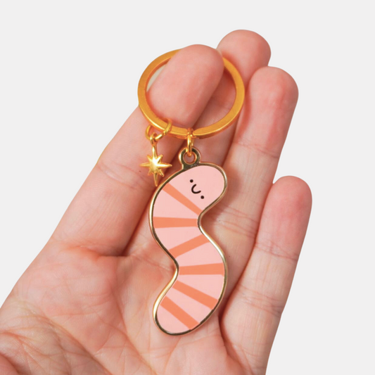 Worm Enamel Keychain