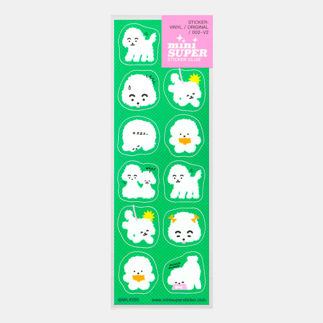 White N Fuzzy Friend Sticker Sheet