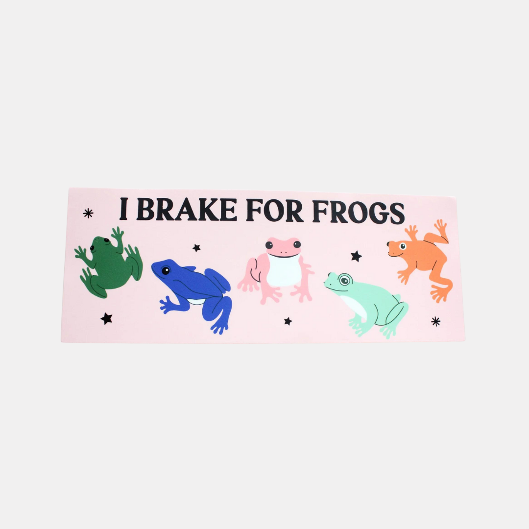 I Brake For Frogs Bumper Sticker