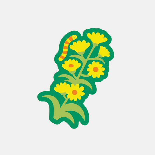 Wildflower Worm Sticker
