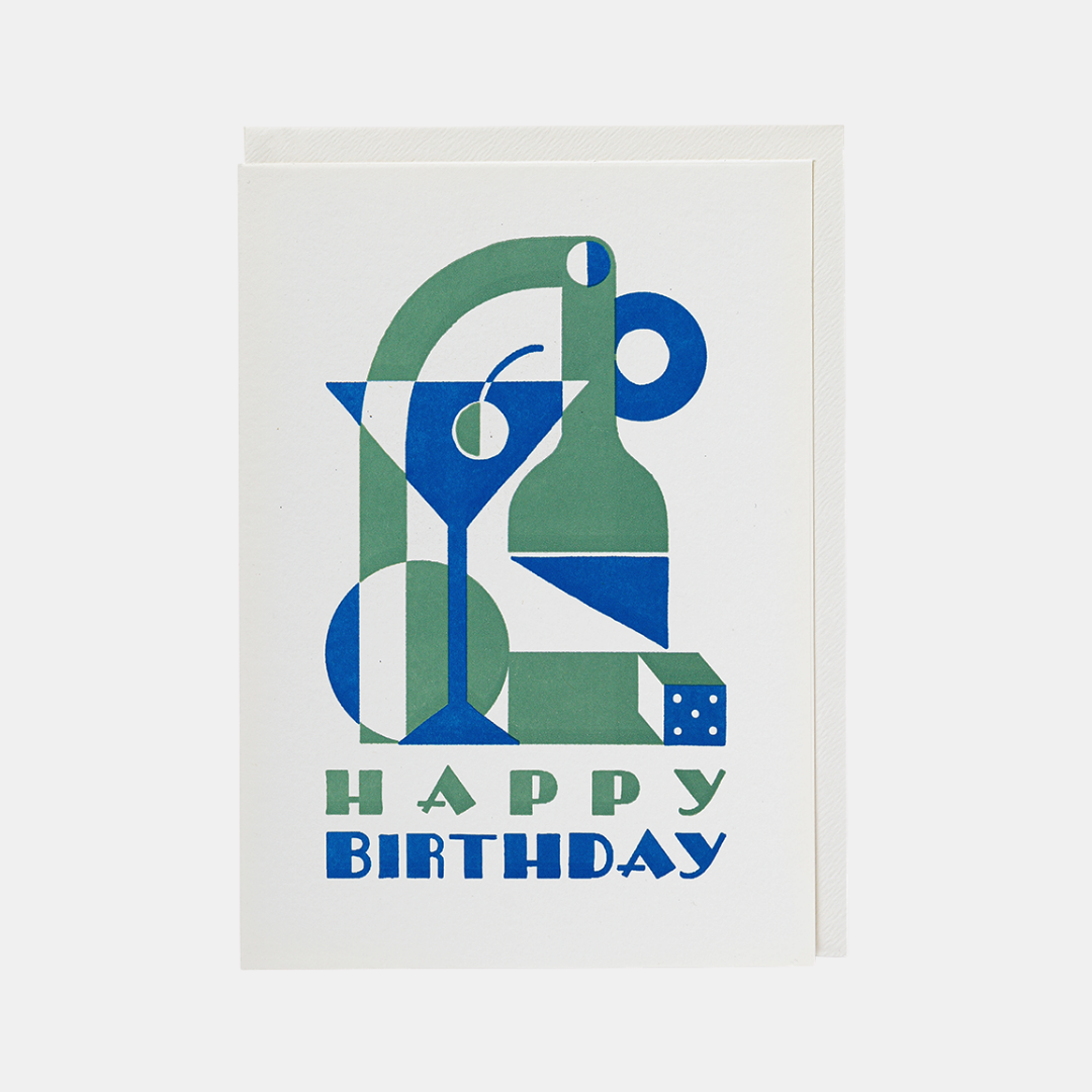 Art Deco Drinks Birthday Card