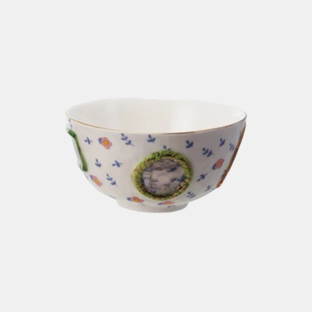Blue Floral Ceramic Frame Bowl