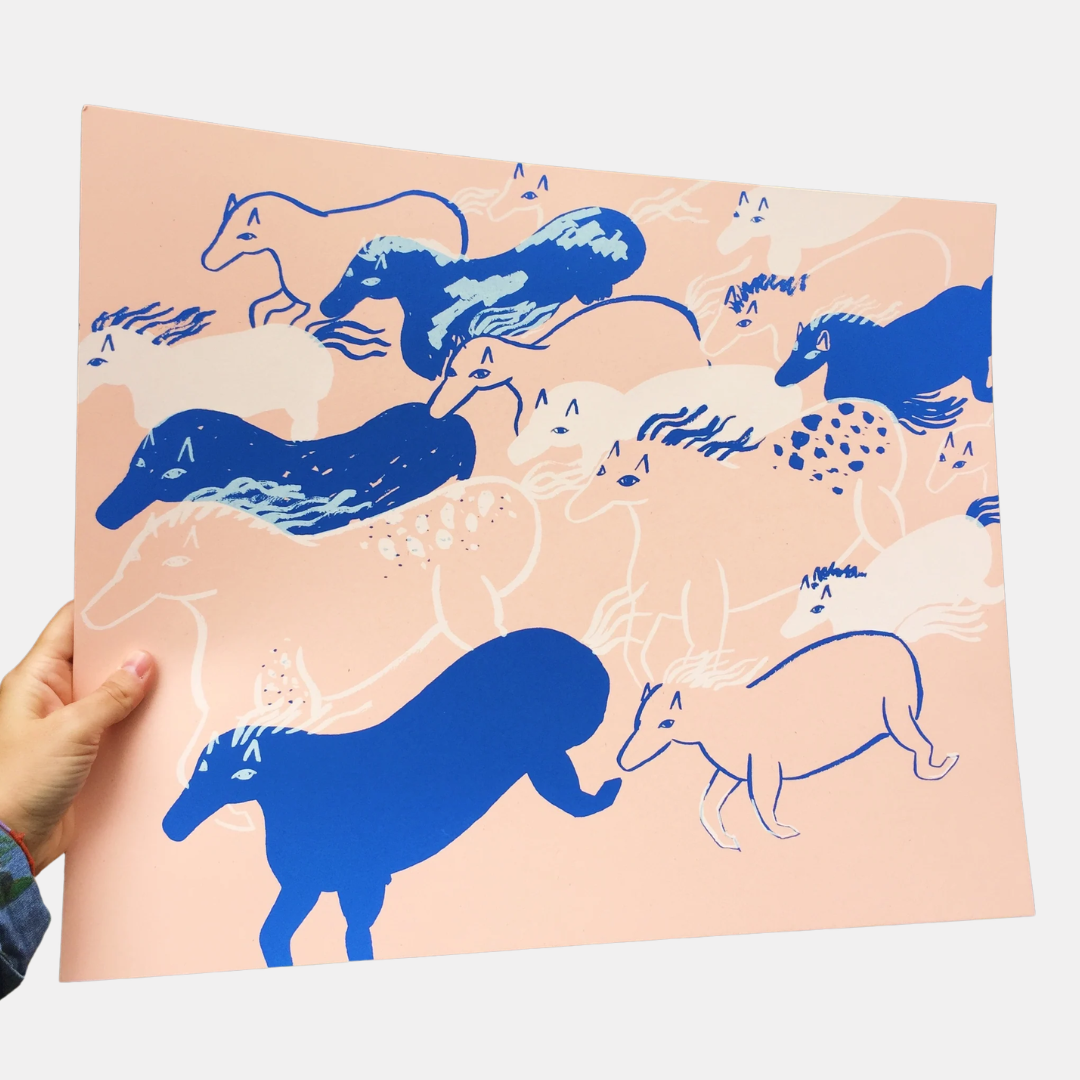 Stampede Horses Art Print