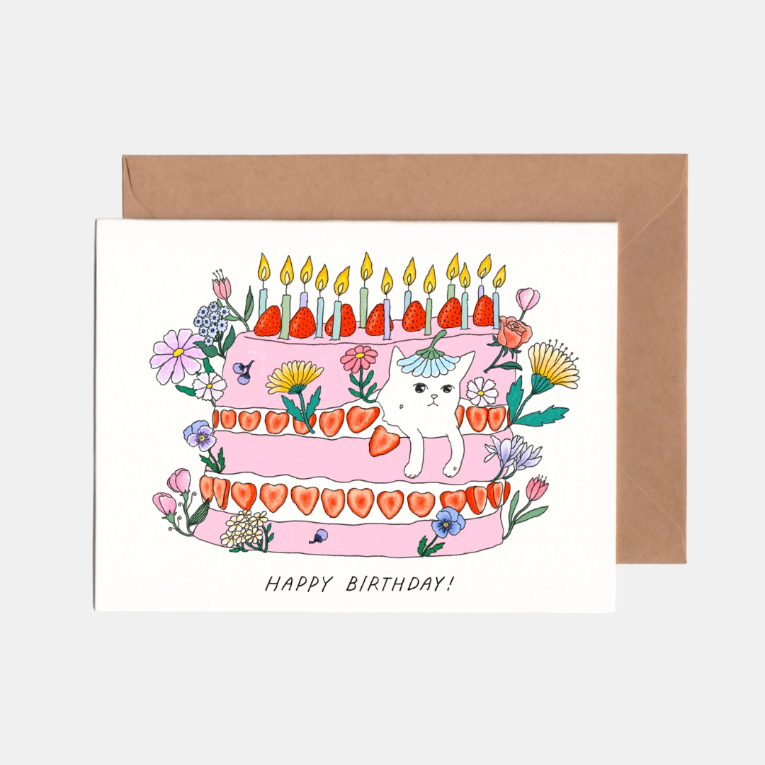 Cat Cake Birthday Card
