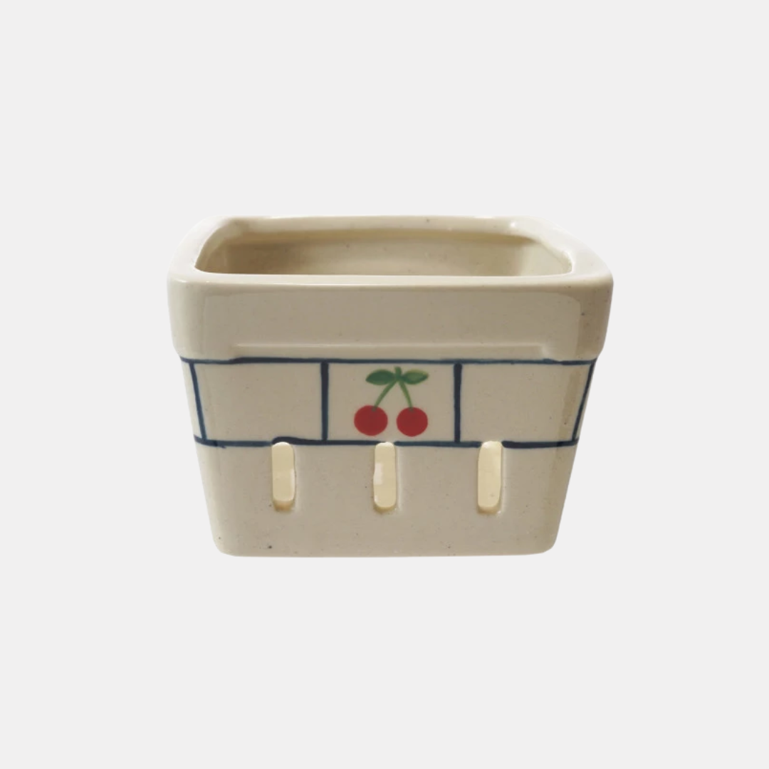 Cherry Ceramic Berry Basket