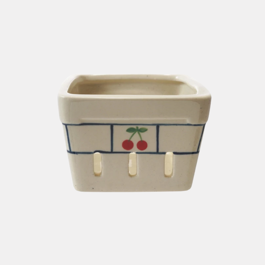 Cherry Ceramic Berry Basket