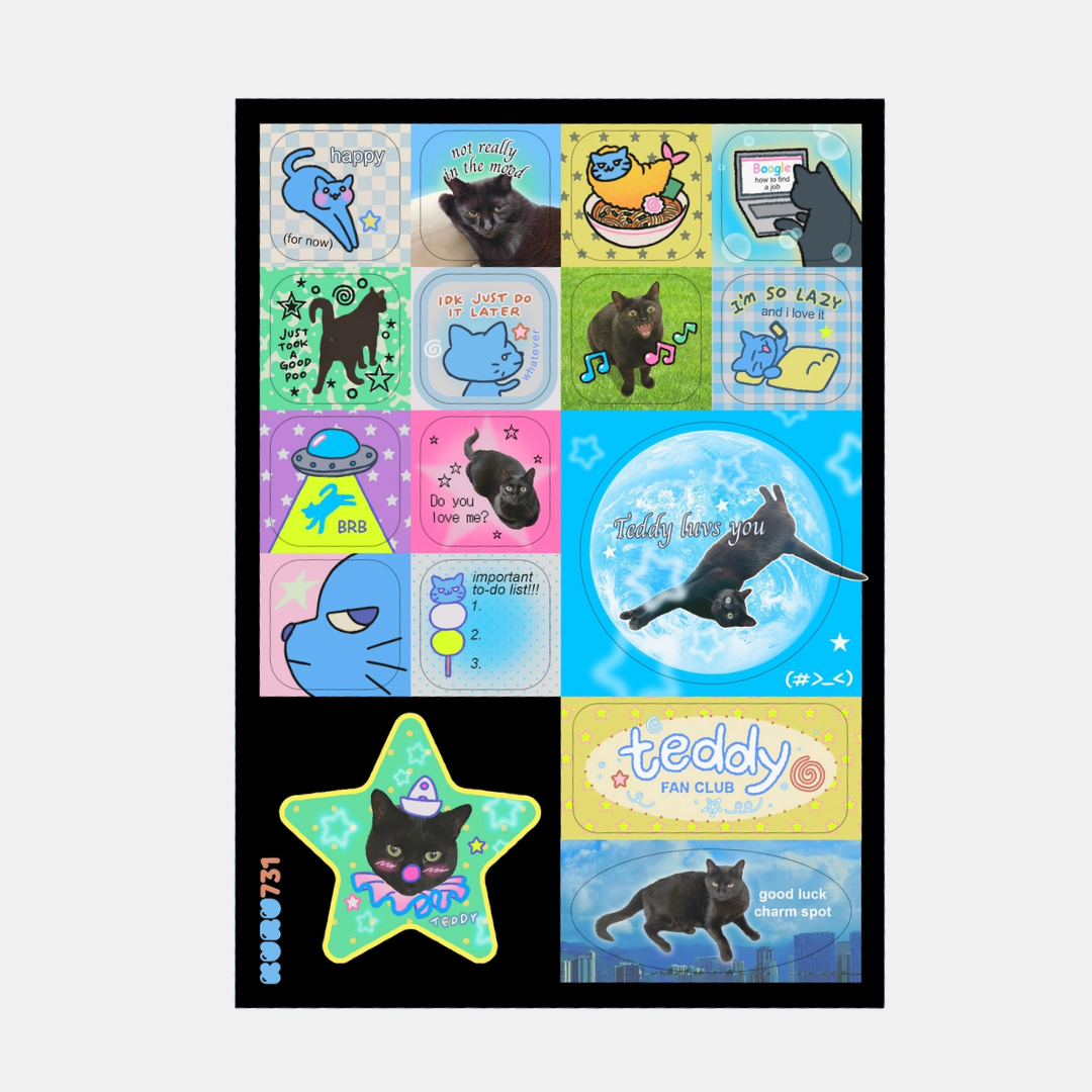 Teddy Mood Sticker Sheet
