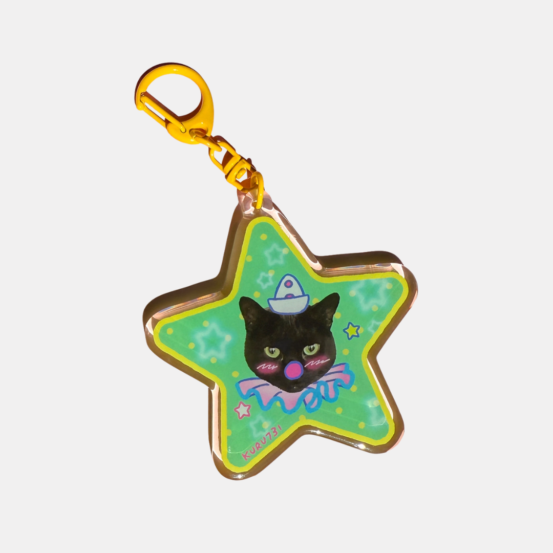 Teddy Clown Star Keychain