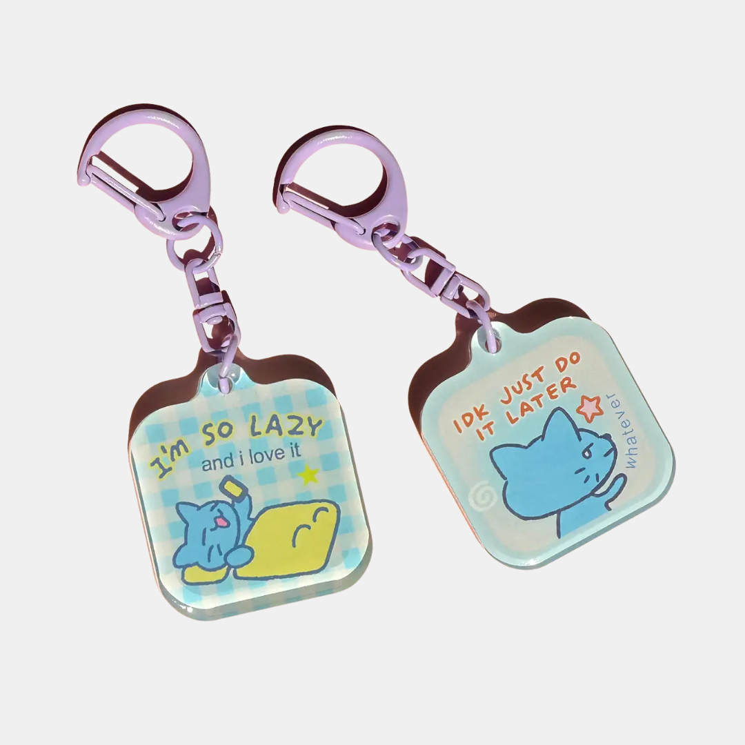 Lazy Teddy Keychain