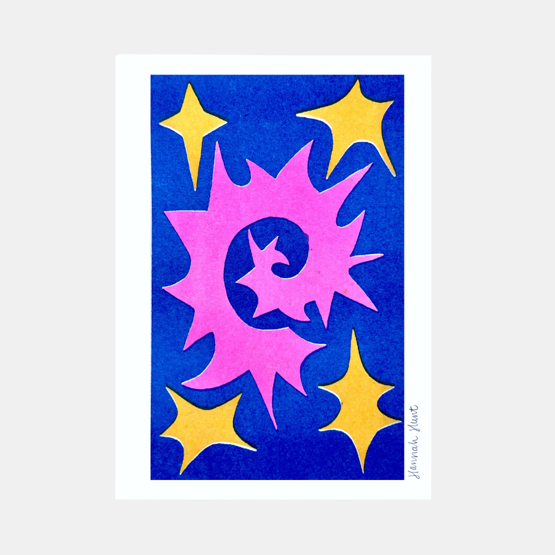 Blue Background Spiral Mini Print