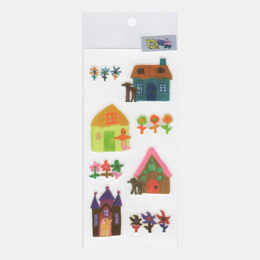 uou__cute Animal, Houses, and Gardens Sticker Sheet