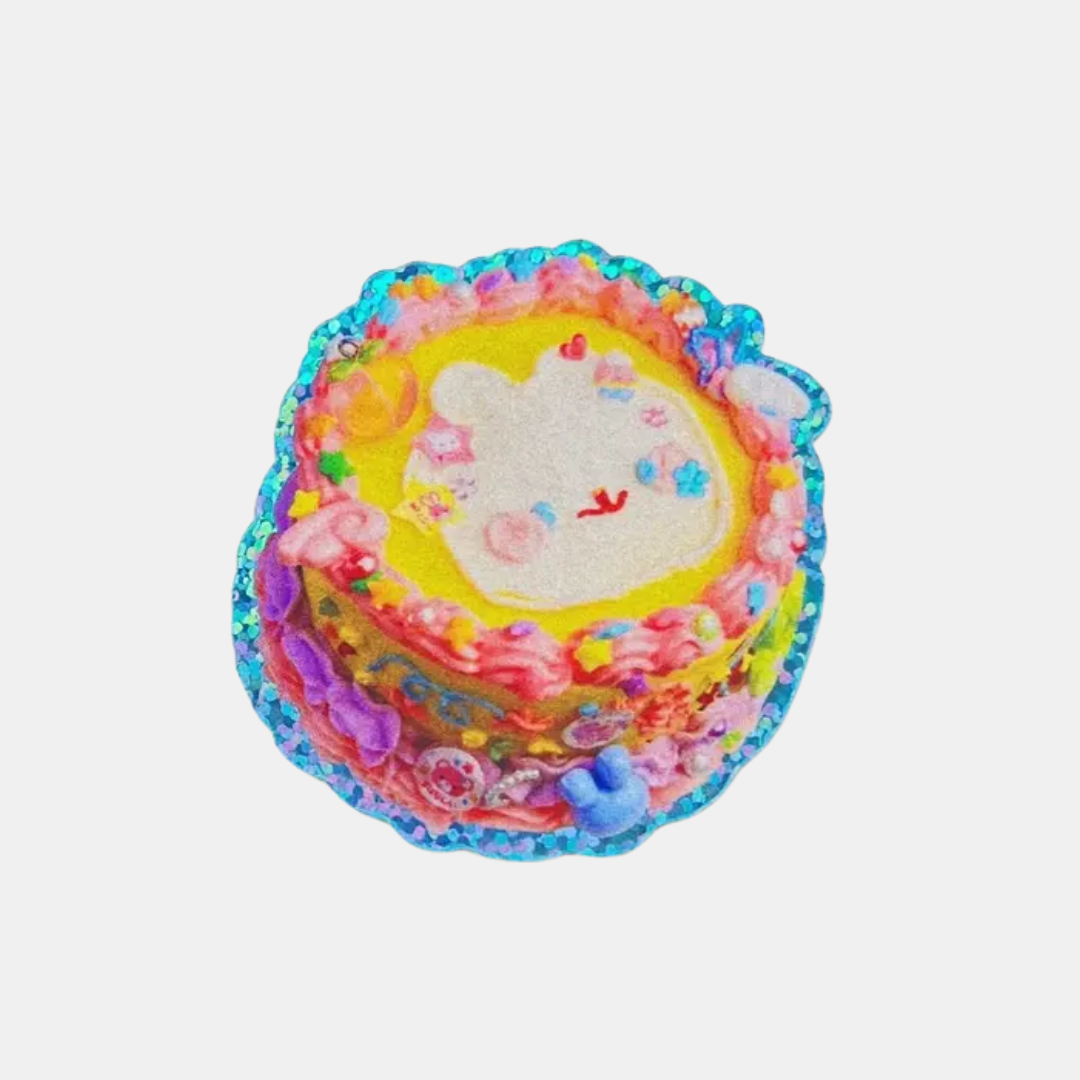 Glitter Bunny Cake Sticker