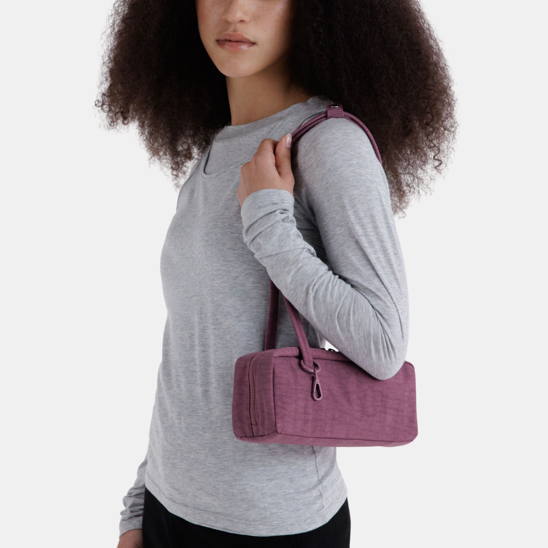 Wild Plum Small Nylon Bowler Bag
