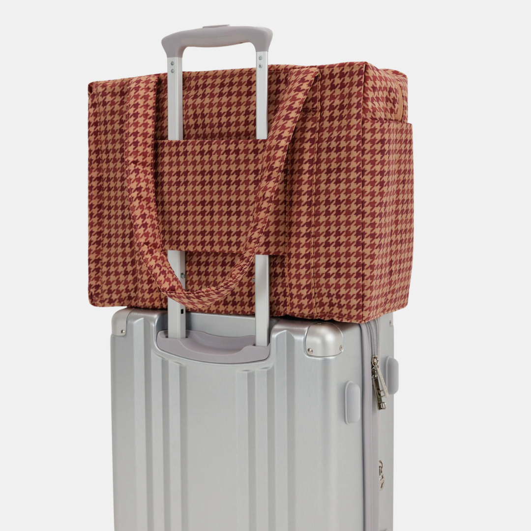 Tan Houndstooth Small Cloud Carry-On