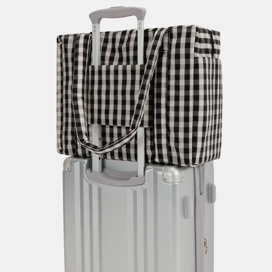 Black and Cream Gingham Small Cloud Carry-On