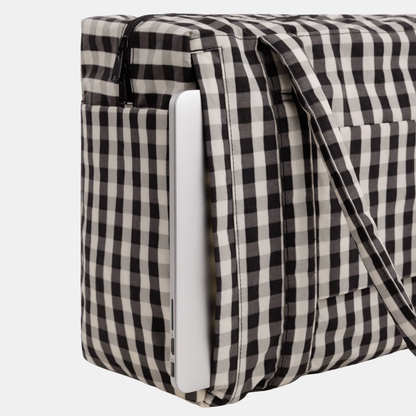 Black and Cream Gingham Small Cloud Carry-On