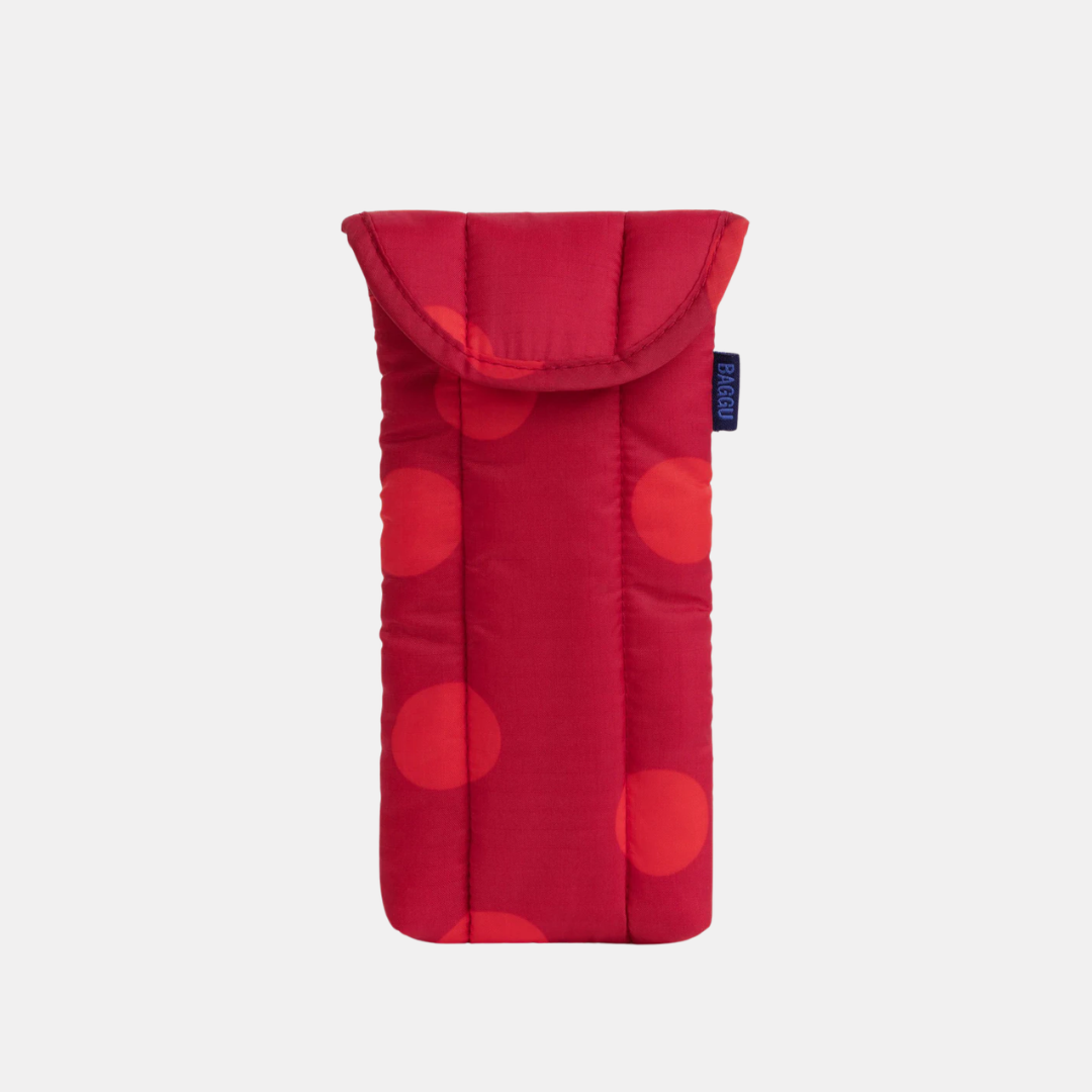 Red Polka Dot Puffy Glasses Sleeve