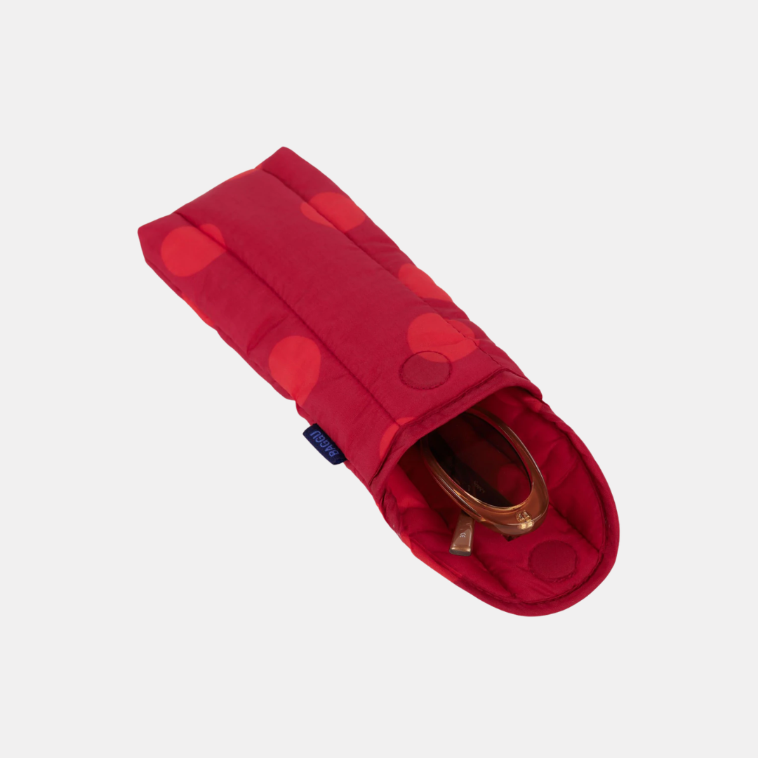 Red Polka Dot Puffy Glasses Sleeve