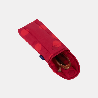 Red Polka Dot Puffy Glasses Sleeve