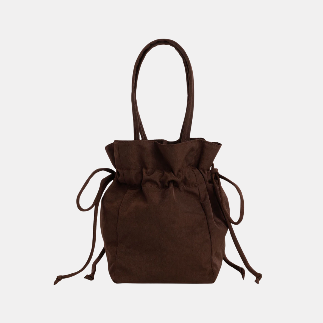 Coffee Nylon Drawstring Bag