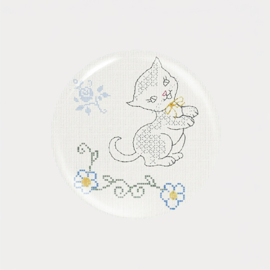 Cross Stitch Kitten Magnet