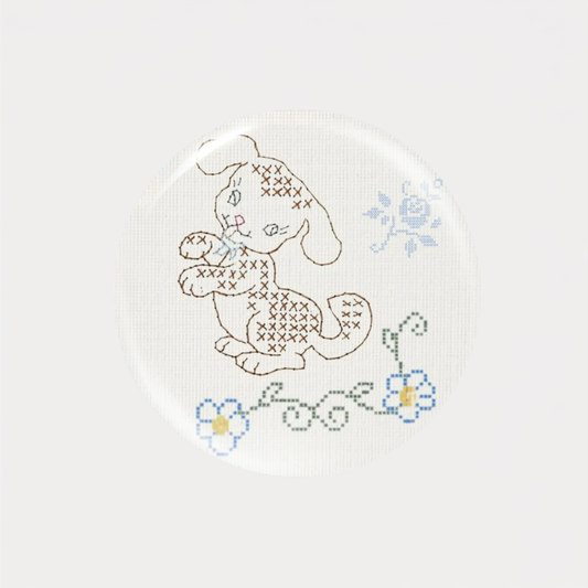 Cross Stitch Puppy Magnet