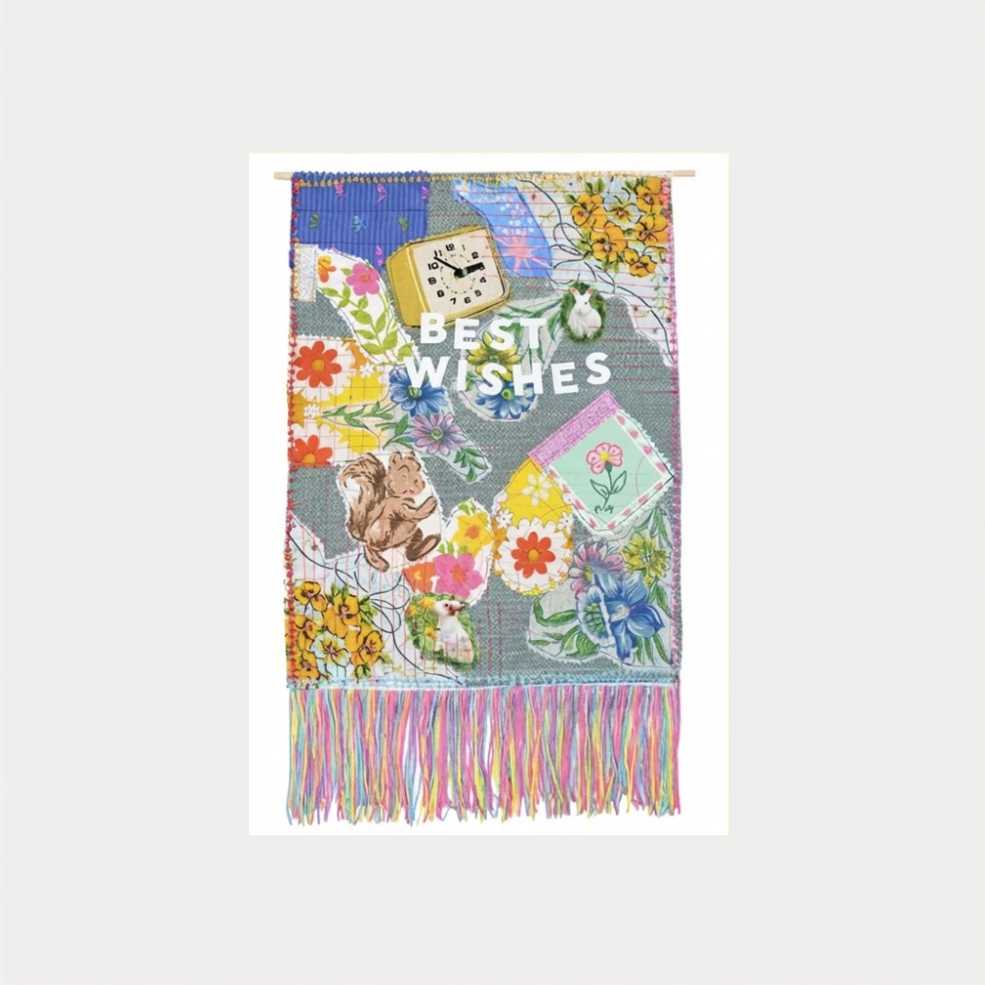 Best Wishes Quilted Banner Postcard Print