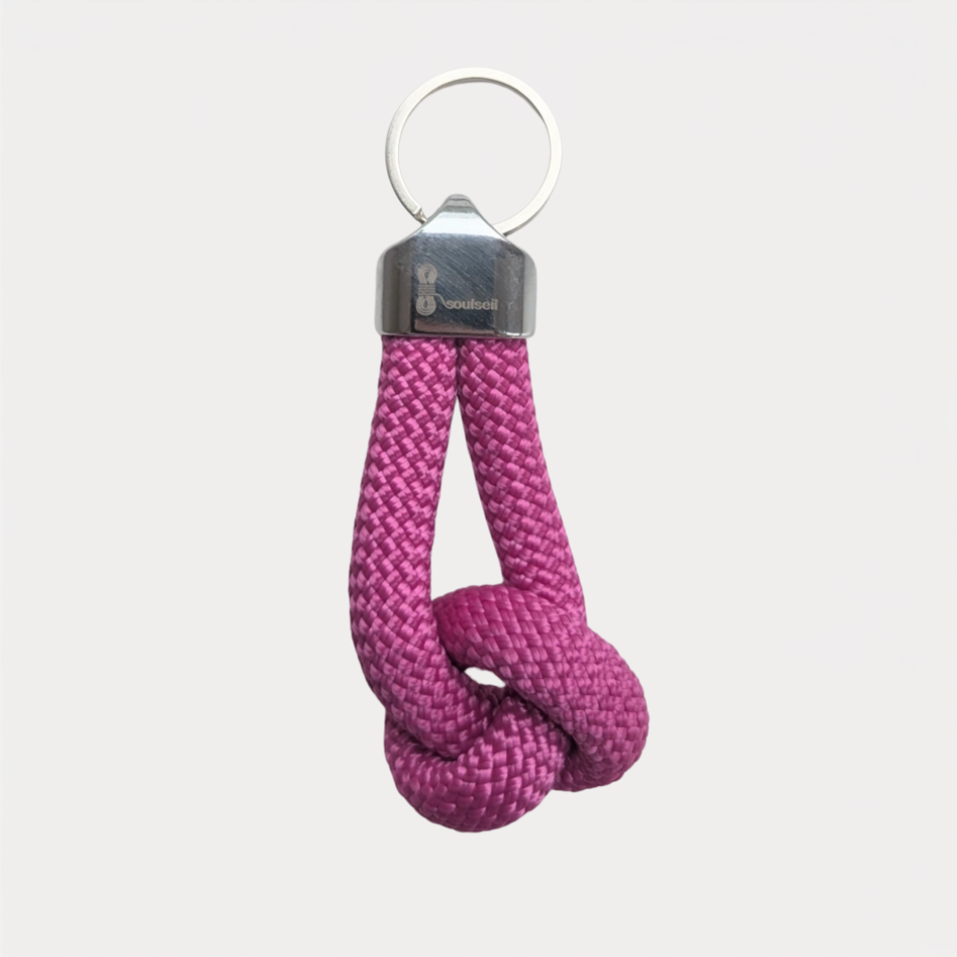 Magenta Braided Knot Keychain