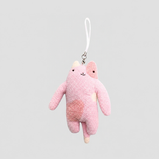Pink Calico Cat Fumofumo-San Plush Keychain