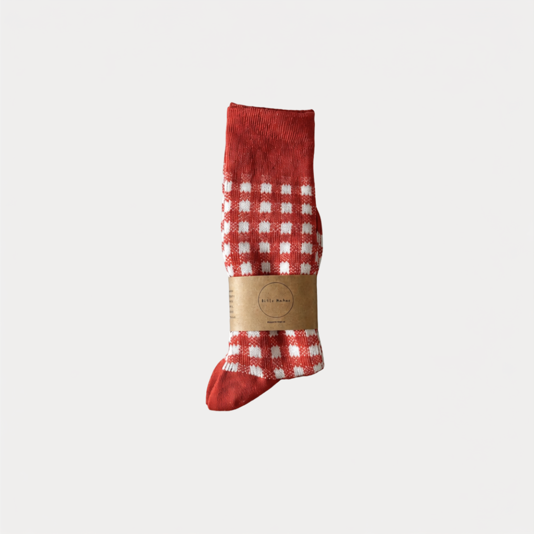 Terracotta Gingham Socks